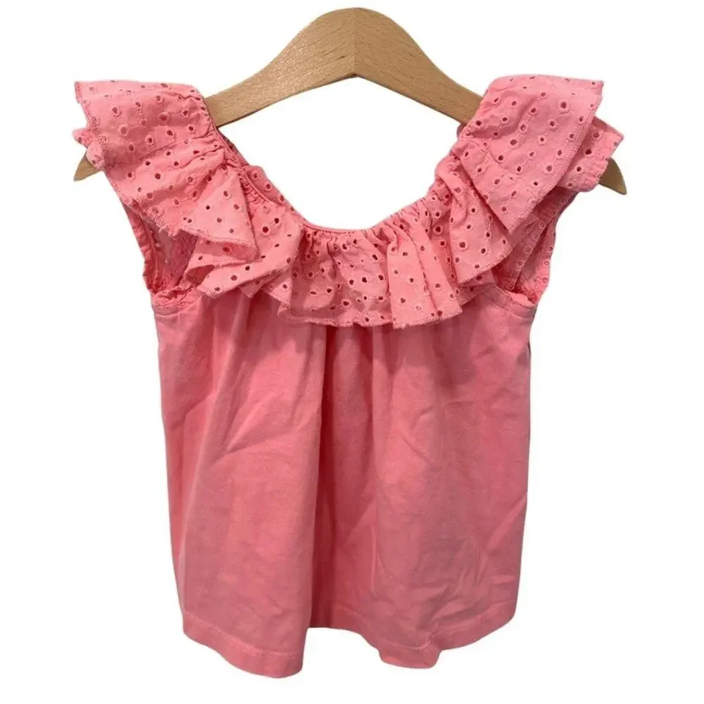 Gap Sleeveless Cotton Blouse in Coral 2T